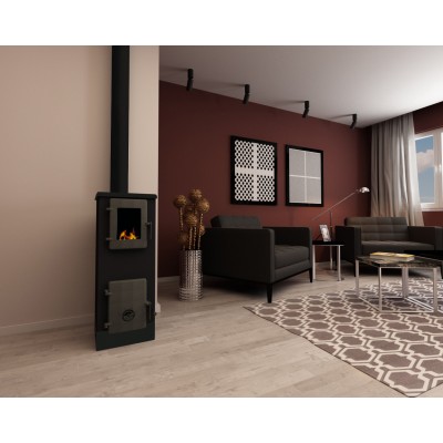 Poêle à bois Alfa Plam Vulkan S Anthracite 4kW, bûches - Comparaison de produits