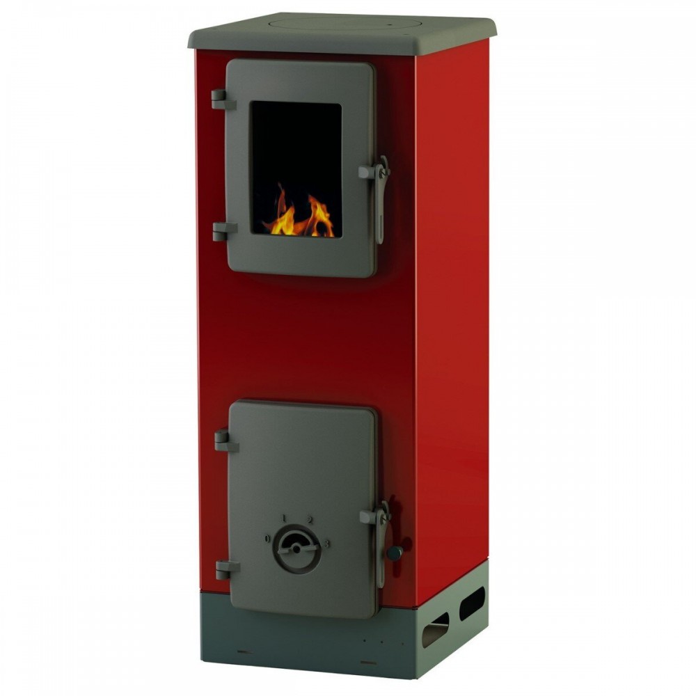 Poêle à bois Alfa Plam Vulkan S Rouge 4kW, bûches | Poêles à bois air  | Poêles à bois |