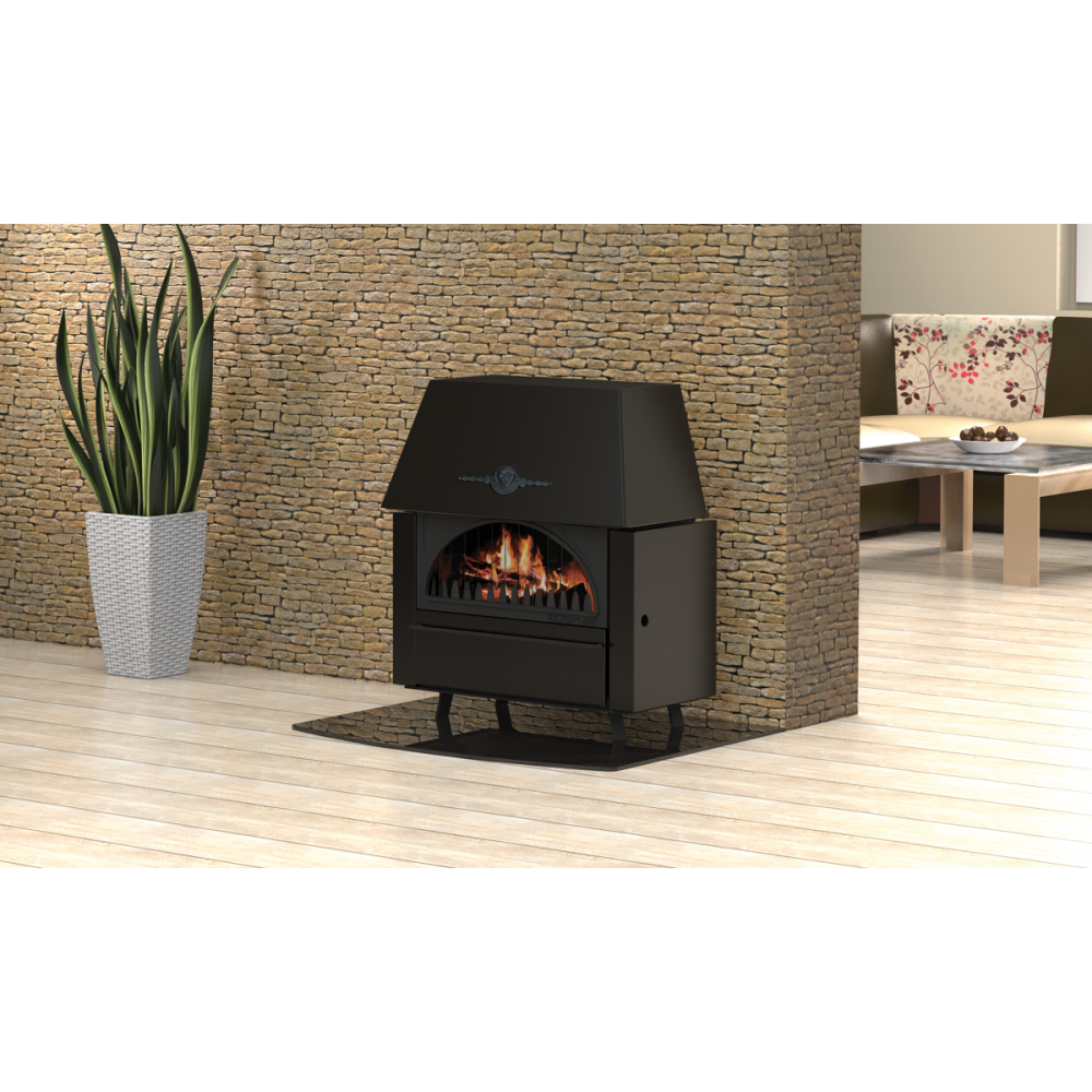 Poêle à bois en fonte Alfa Plam Rustikal 11 kW, bûches | Poêles à bois air  | Poêles à bois |