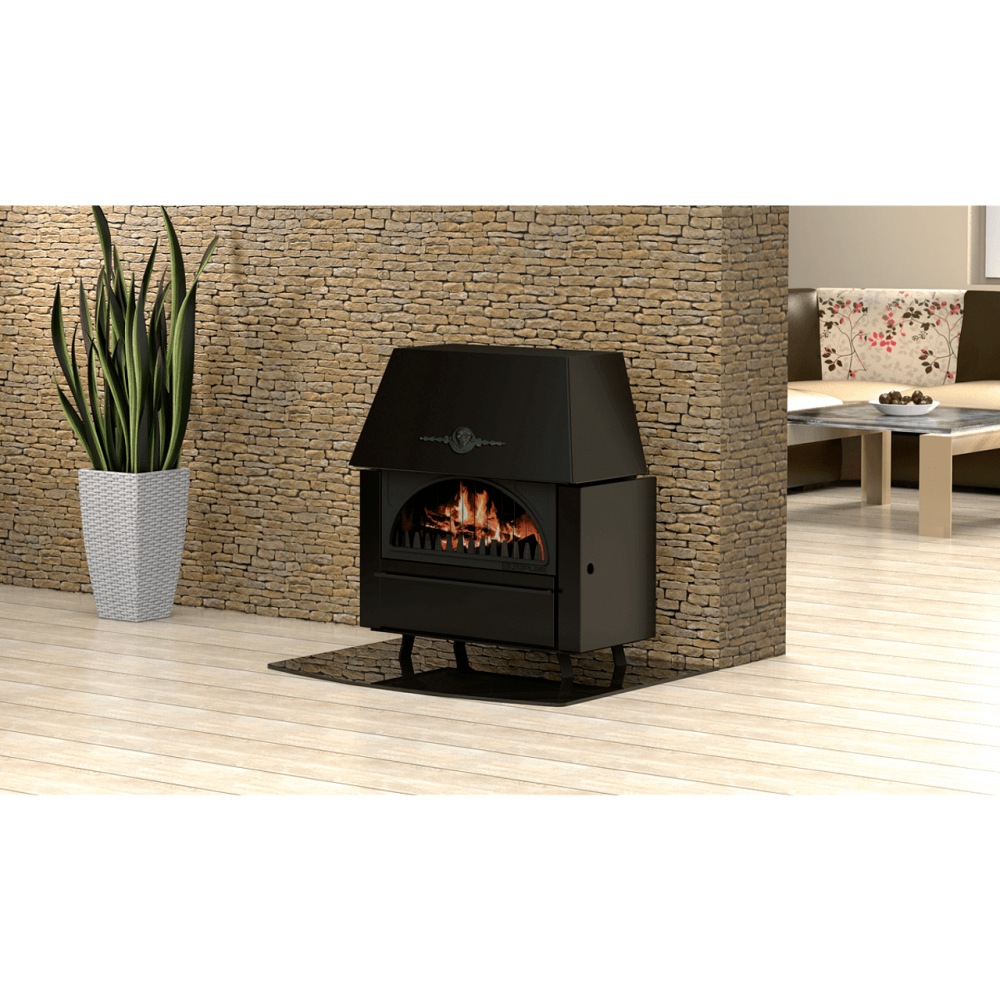 Poêle à bois bouilleur, en fonte combustibles multiples avec chaudière arrière Alfa Plam Rustikal E, 14 kW | Poêles à bois bouilleur | Poêles à bois |