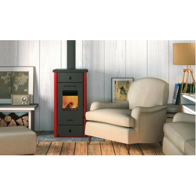Poêle à bois Alfa Plam Elita 3 Rouge 7kW, bûches - Comparaison de produits