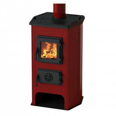 Poêle à bois MBS Hit Rouge 11kW, bûches - MBS