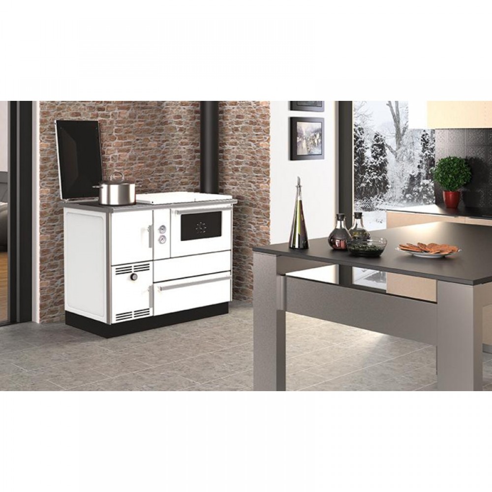 Cuisinière à bois, bouilleur Alfa Plam Alfa Term 35, Blanc-Droit 32kW | Cuisinières à bois | Bois |