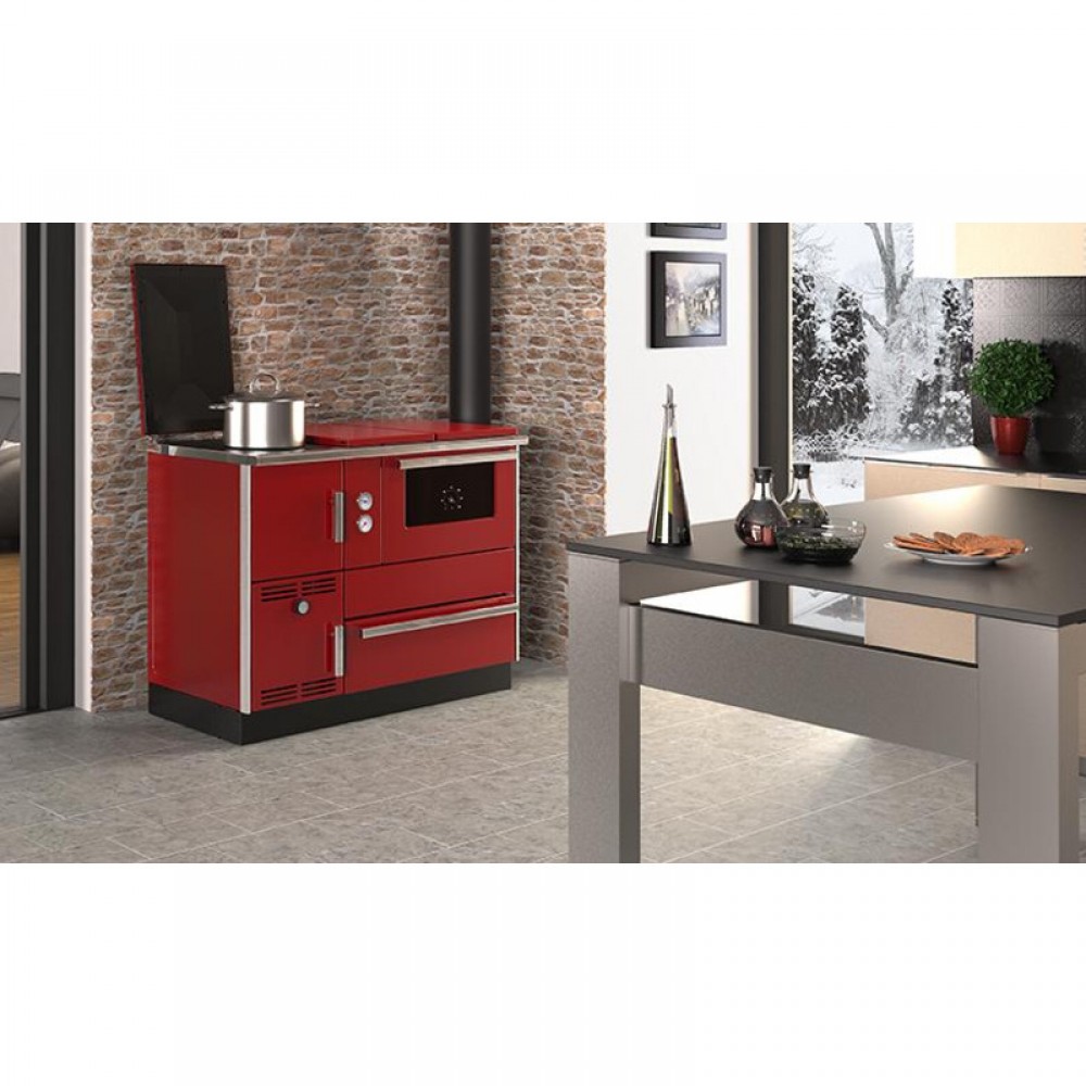 Cuisinière à bois, bouilleur Alfa Plam Alfa Term 35, Rouge-Gauche 32kW | Cuisinières à bois | Bois |