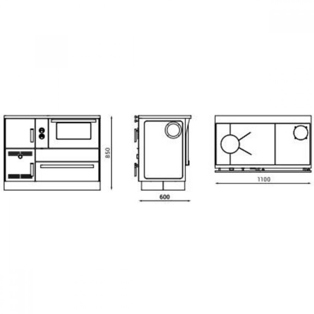 Cuisinière à bois, bouilleur Alfa Plam Alfa Term 35, Rouge-Gauche 32kW | Cuisinières à bois | Bois |