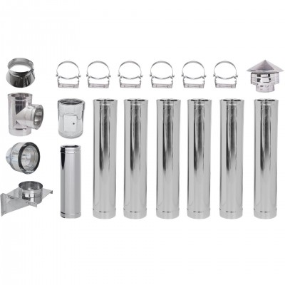 Kit conduit de cheminée Inox Isolée Ф180 (diamètre intérieur), 7,7m - Comparaison de produits