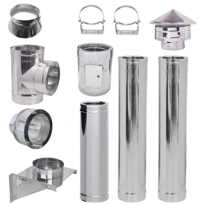 Kit conduit de cheminée Inox Isolée Ф180 (diamètre intérieur), 3,7m-11,7m - Conduits de cheminée