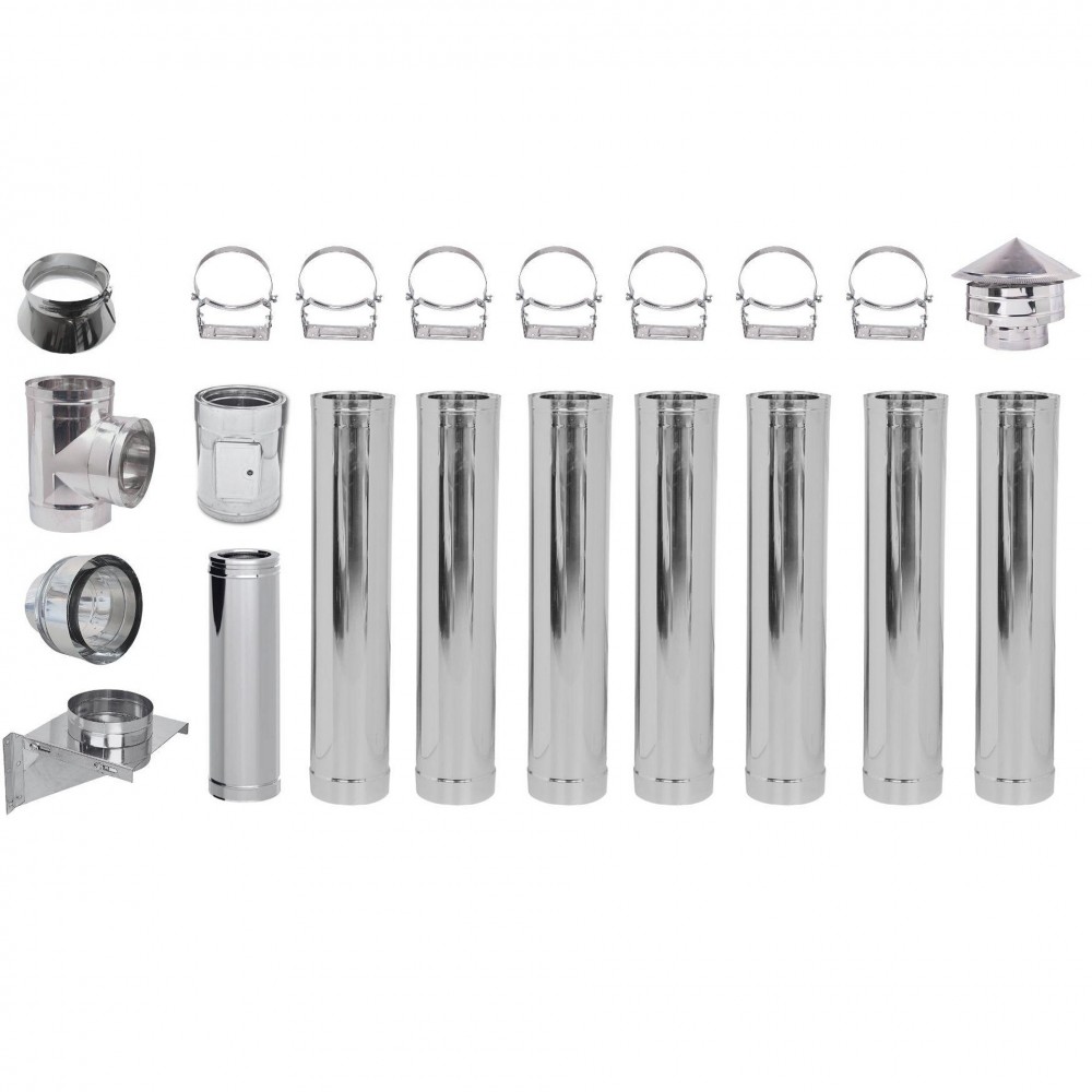 Kit conduit de cheminée Inox Isolée Ф200 (diamètre intérieur), 8,7m | Kits conduit de cheminée | Cheminée |