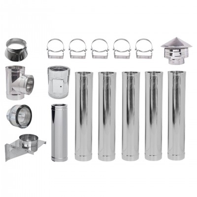Kit conduit de cheminée Inox Isolée Ф200 (diamètre intérieur), 6.7m - Comparaison de produits