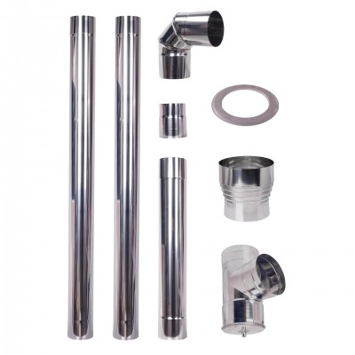 Kit conduit de cheminée pour poêle à granulés, en acier inoxydable AISI 304, 100-130 mm - Comparaison de produits