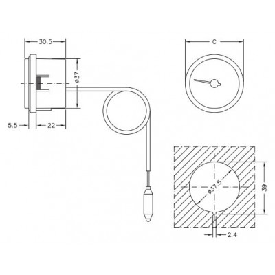 Capillary thermometer Cewal, Plastic case DN50 - Comparaison de produits