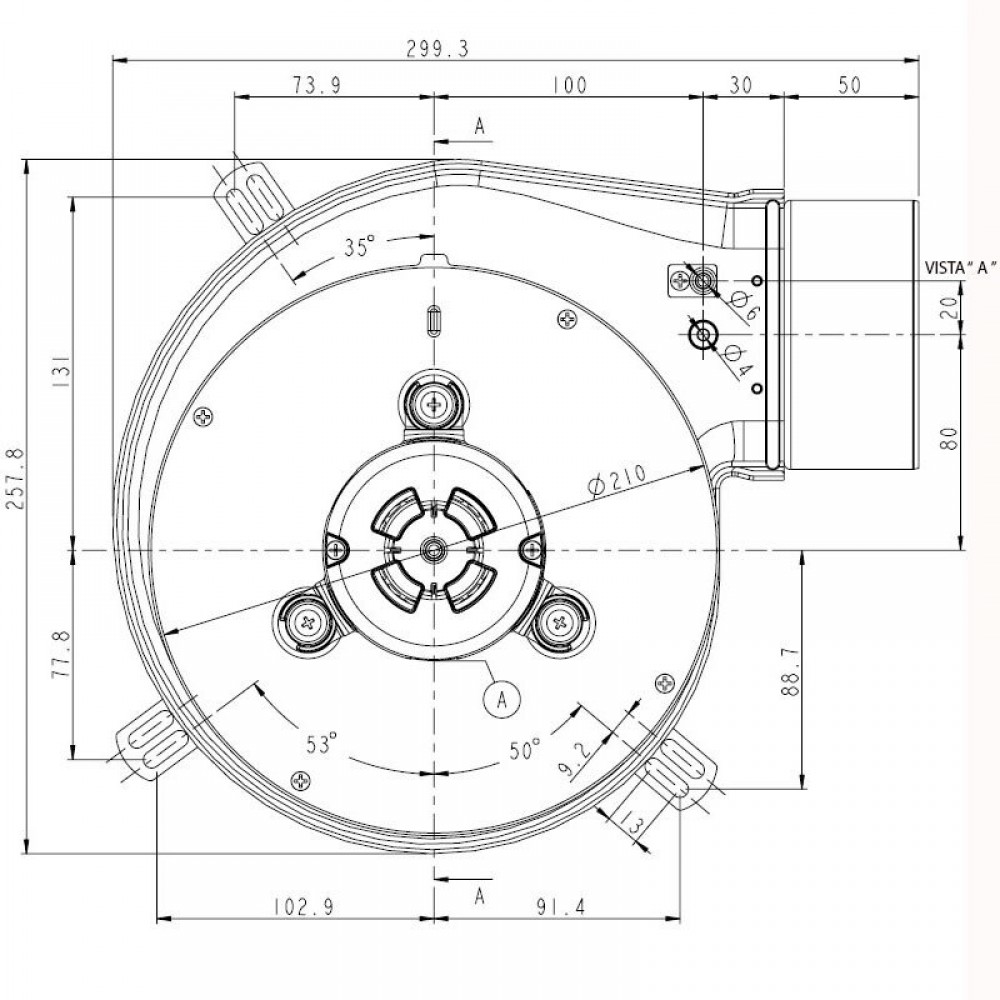 Ventilateur extracteur de fumée SITGroup LN2 Natalini pour poêles à granulés Eco Spar, Adler et autres, Débit d'air maximum 285 m³/h | Ventilateurs et soufflantes | Pièces de rechange chaudière |