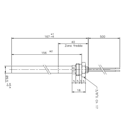 Bougie / Résistance pour le poêle à granulés Ecoteck, Ravelli et autres, longueur totale 167 mm, 250W - Bougie pour poêles à granulés
