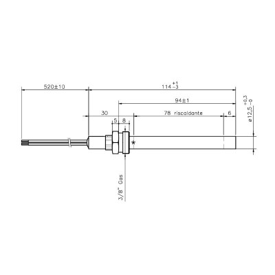 Bougie / Résistance pour les poêles à granulés Ecoteck, Ravelli et autres, longueur totale 114 mm, 250W - Comparaison de produits