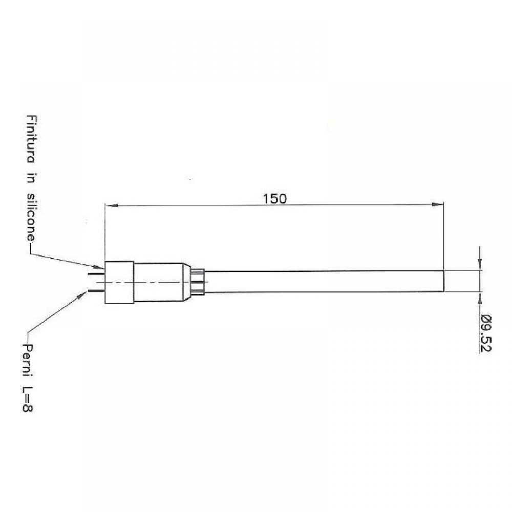 Bougie / Résistance pour poêles à granulés Enviro avec tube de canalisation d'air, longueur totale 153 mm, 230W | Bougie | Pièces détachées pour poêles à granulés |