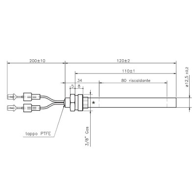 Bougie / Résistance pour poêles à granulés Girolami, longueur totale 120 mm, 235W - Bougie pour poêles à granulés