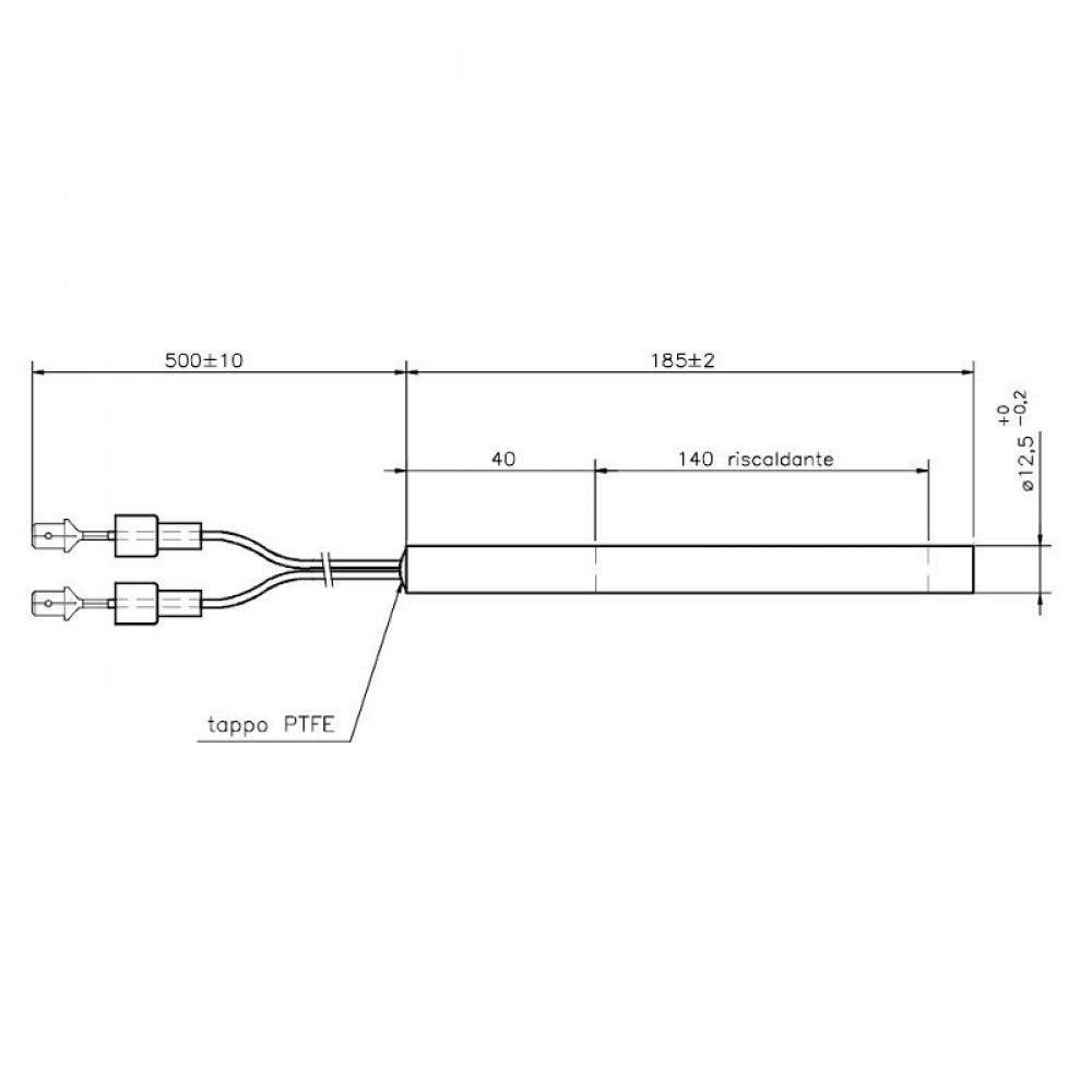 Bougie / Résistance pour les poêles à granulés la Nordica et autres, longueur totale 185 mm, 400W | Bougie | Pièces détachées pour poêles à granulés |