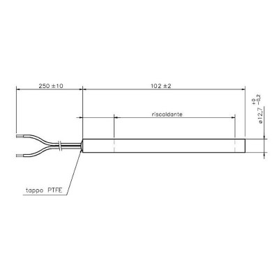 Bougie / Résistance pour les poêles à granulés Arce, Cadel, Eurofiamma, Eurosteaque et autres, longueur totale 101 mm, 300W - Bougie pour poêles à granulés