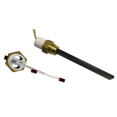 Bougie / Résistance avec cristal de quartz noir pour poêles à granulés Eco Spar, BURNiT, Whitfield, Lennox et d'autres, longueur totale 123 mm, 400W - Bougie pour poêles à granulés
