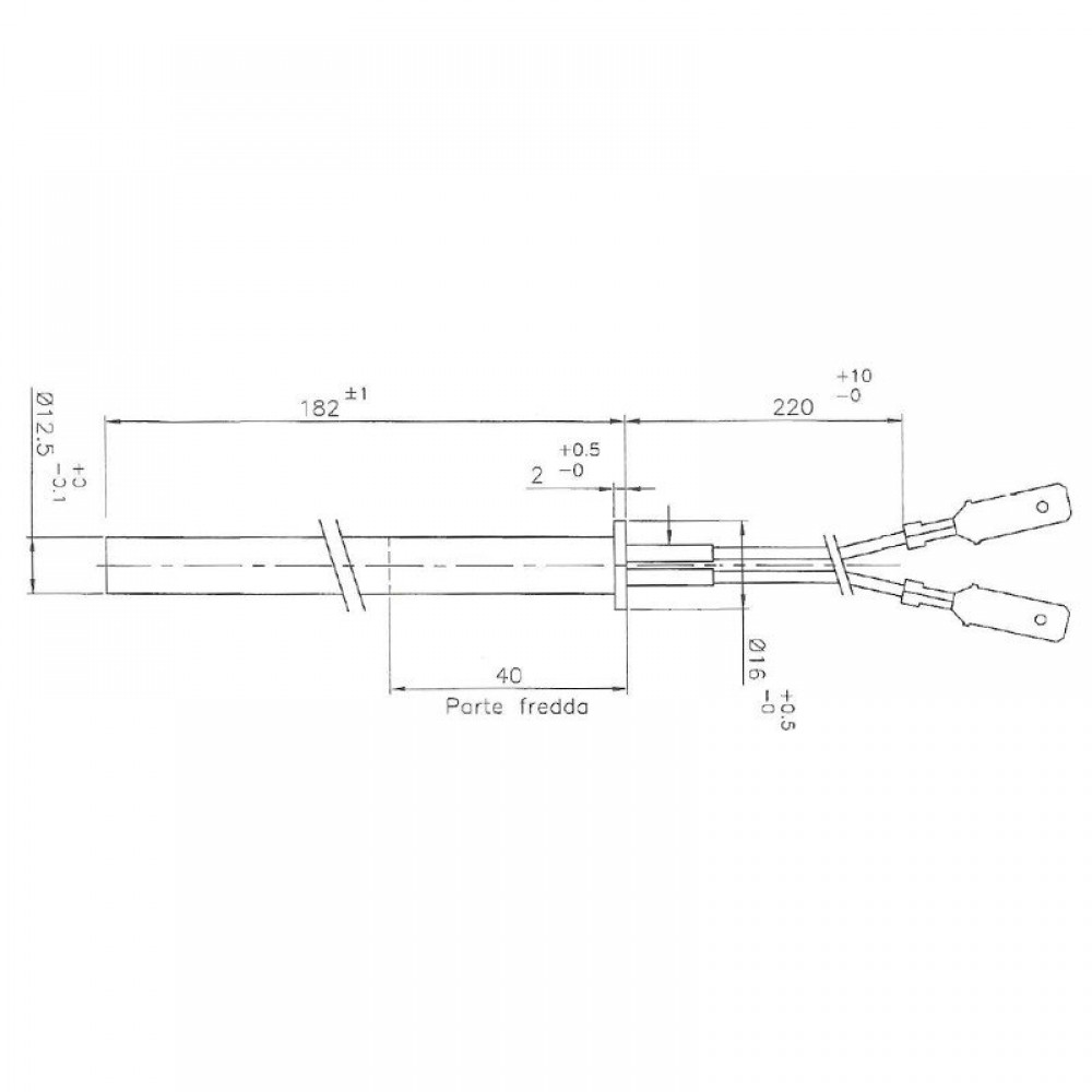 Bougie / Résistance pour poêles à granulés Edilkamin, Thermorossi et autres, longueur totale 182 mm, 350W | Bougie | Pièces détachées pour poêles à granulés |
