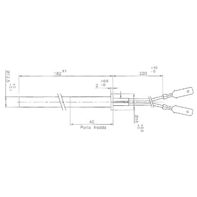 Bougie / Résistance pour poêles à granulés Edilkamin, Thermorossi et autres, longueur totale 182 mm, 350W - Bougie pour poêles à granulés