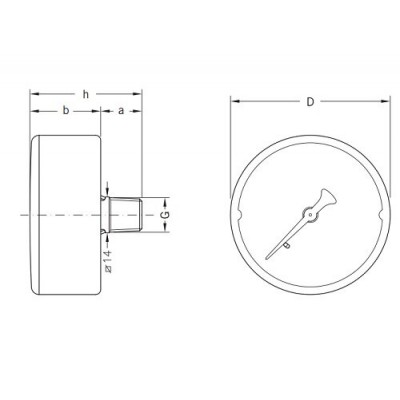 Axial manometer Cewal, Rear connection - Comparaison de produits