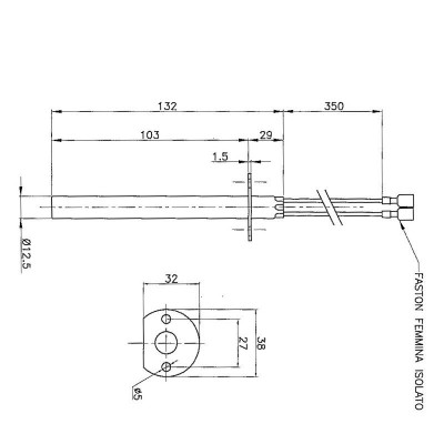 Bougie / Résistance pour poêles à granulés Enviro, longueur totale 132mm, 400W - Bougie pour poêles à granulés