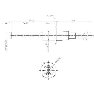 Bougie / Résistance céramique pour poêle à granulés ETA, Grant Spira, ComfortBilt et d'autres, longueur totale 107mm, 260W - Bougie pour poêles à granulés