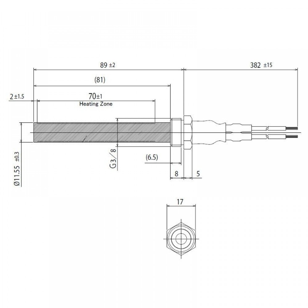 Bougie / Résistance céramique pour poêles à granulés Burnit, Deville et autres, longueur totale 94mm, 300W | Bougie pour poêles à granulés | Pièces détachées pour poêles à granulés |