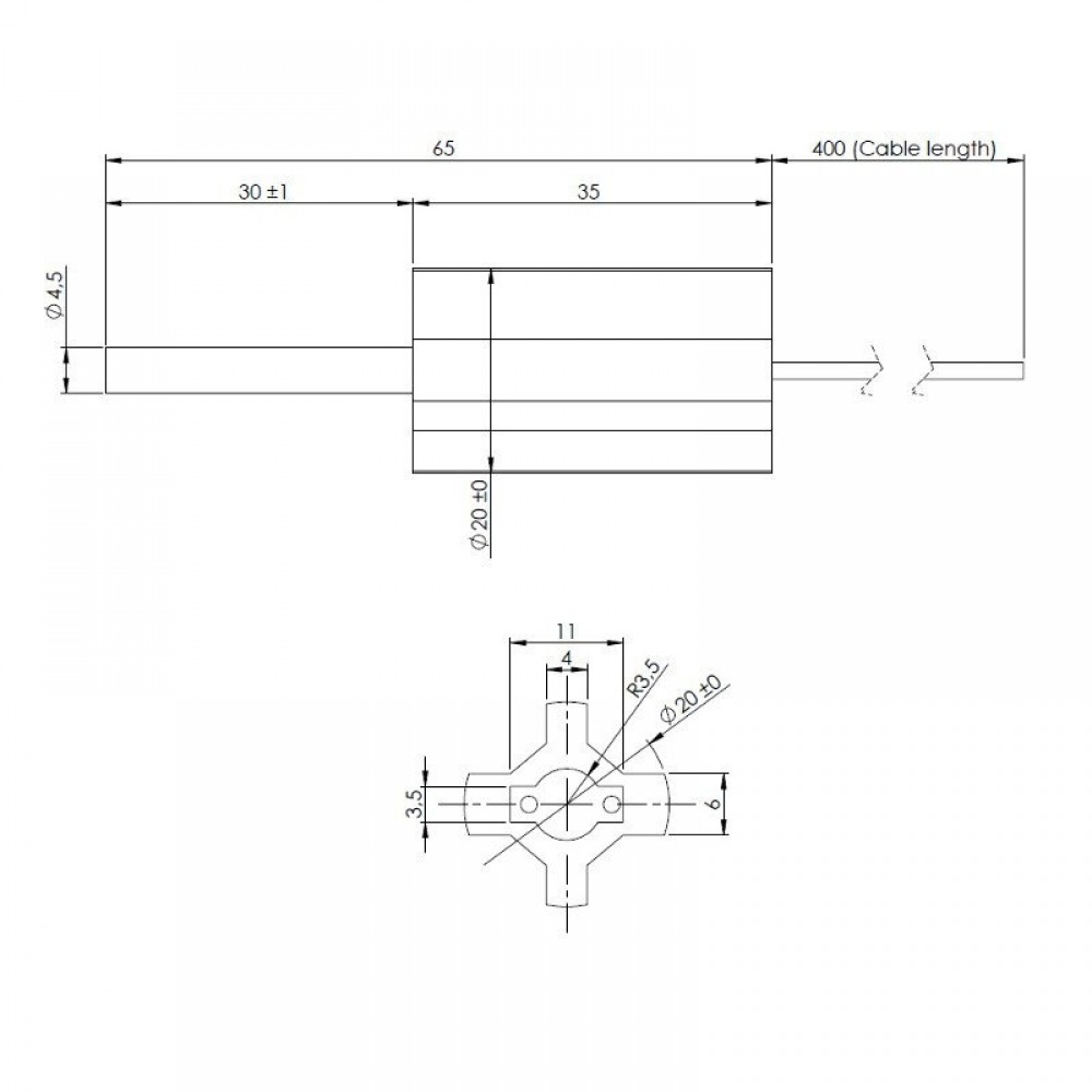 Bougie / Résistance basse tension pour poêle à granulés, longueur totale 65mm, 95W à 24V | Bougie | Pièces détachées pour poêles à granulés |