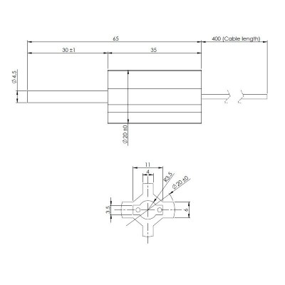 Bougie / Résistance basse tension pour poêle à granulés Eco Spar, BURNiT, longueur totale 65mm, 95W à 24V - Bougie pour poêles à granulés