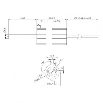Bougie / Résistance basse tension pour poêle à granulés Eco Spar, BURNiT et d'autres, longueur totale 65mm, 95W à 24V - Bougie pour poêles à granulés