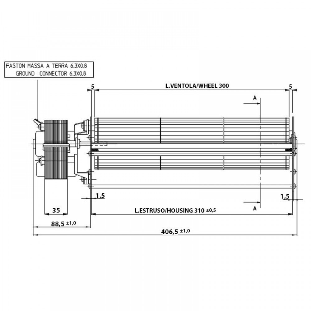 Ventilateur tangentiel de Ø80 mm, débit d'air de 175/195 m³/h | Ventilateurs et soufflantes | Pièces détachées pour poêles à granulés |