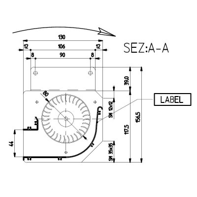 Ventilateur tangentiel pour poêles à granulés Edilkamin et autres de Ø80 mm, débit d'air de 485 m³/h - Pièces détachées pour poêles à granulés
