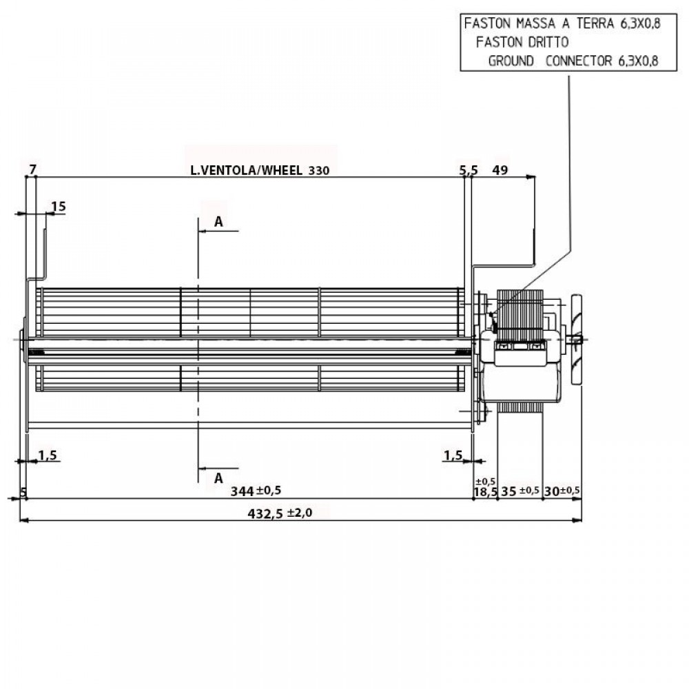 Ventilateur tangentiel pour poêles à granulés Edilkamin et autres de Ø80 mm, débit d'air de 485 m³/h | Ventilateurs et soufflantes | Pièces détachées pour poêles à granulés |