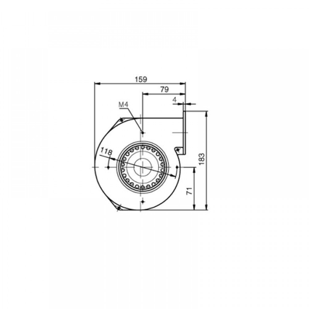 Ventilateur centrifuge EBM pour poêles à granulés, débit 155 m³/h | Ventilateurs et soufflantes | Pièces détachées pour poêles à granulés |