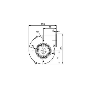 Ventilateur centrifuge EBM pour poêles à granulés Edilkamin, Ecoteck, Ravelli et d'autres, débit 155 m³/h - EBM
