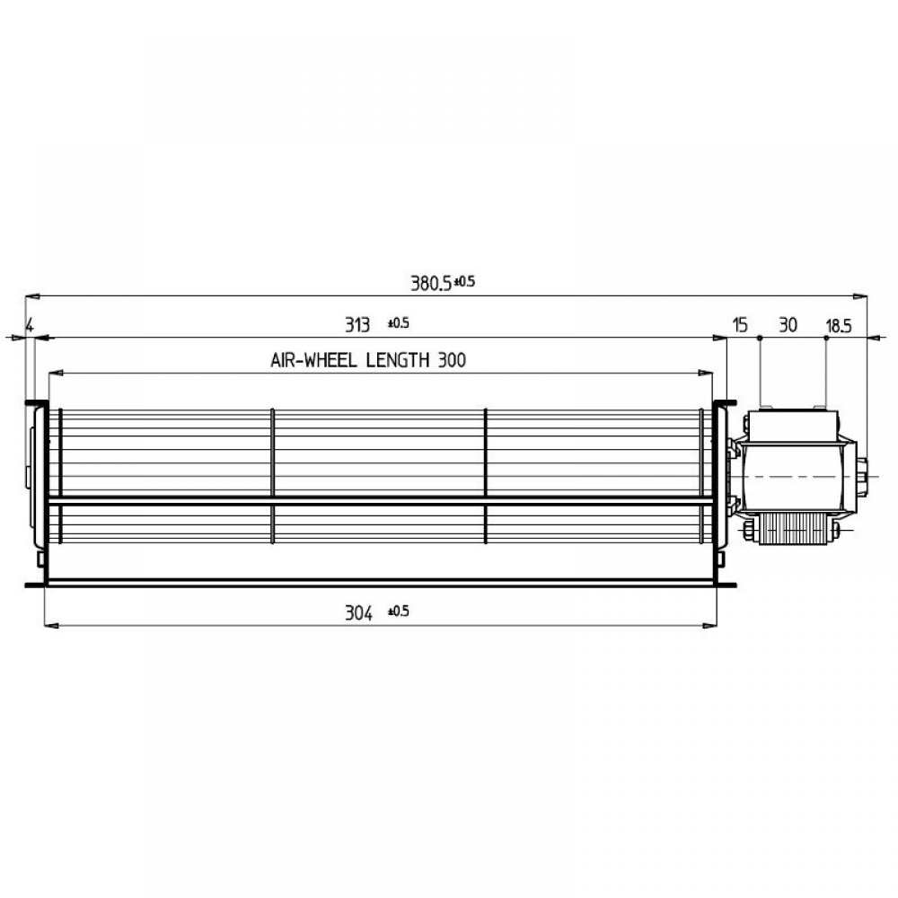 Ventilateur tangentiel Fergas pour poêles à granulés Anselmo Cola, Cadel, Ferroli, La Nordica et autres de Ø60 mm, débit d'air de 180 m³/h | Ventilateurs et soufflantes | Pièces détachées pour poêles à granulés |