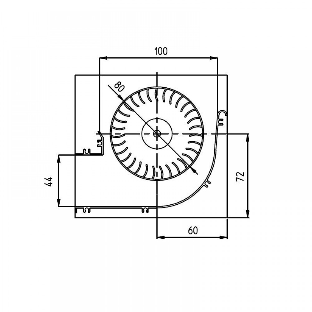 Ventilateur tangentiel pour poêles à granulés de Ø80 mm, débit d'air de 251-302 m³/h | Ventilateurs et soufflantes | Pièces détachées pour poêles à granulés |