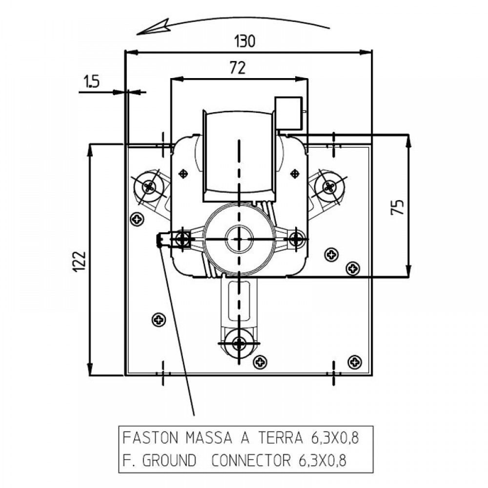 Ventilateur tangentiel Fergas pour poêles à granulés de Ø80 mm, débit d'air de 251-302 m³/h | Ventilateurs et soufflantes | Pièces détachées pour poêles à granulés |