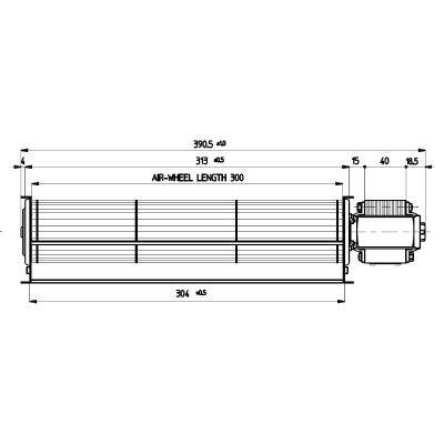 Ventilateur tangentiel Fergas pour poêles à granulés Cadel, Edilkamin et autres de Ø60 mm, débit d'air de 255 m³/h - Pièces détachées pour poêles à granulés