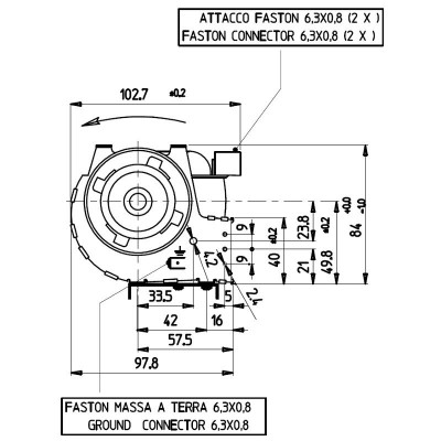 Ventilateur double tangentiel Fergas pour poêles à granulés Edilkamin, Cadel, Italiana Camini et d'autres, Ø 60 mm, débit 155 m³/h - Pièces détachées pour poêles à granulés