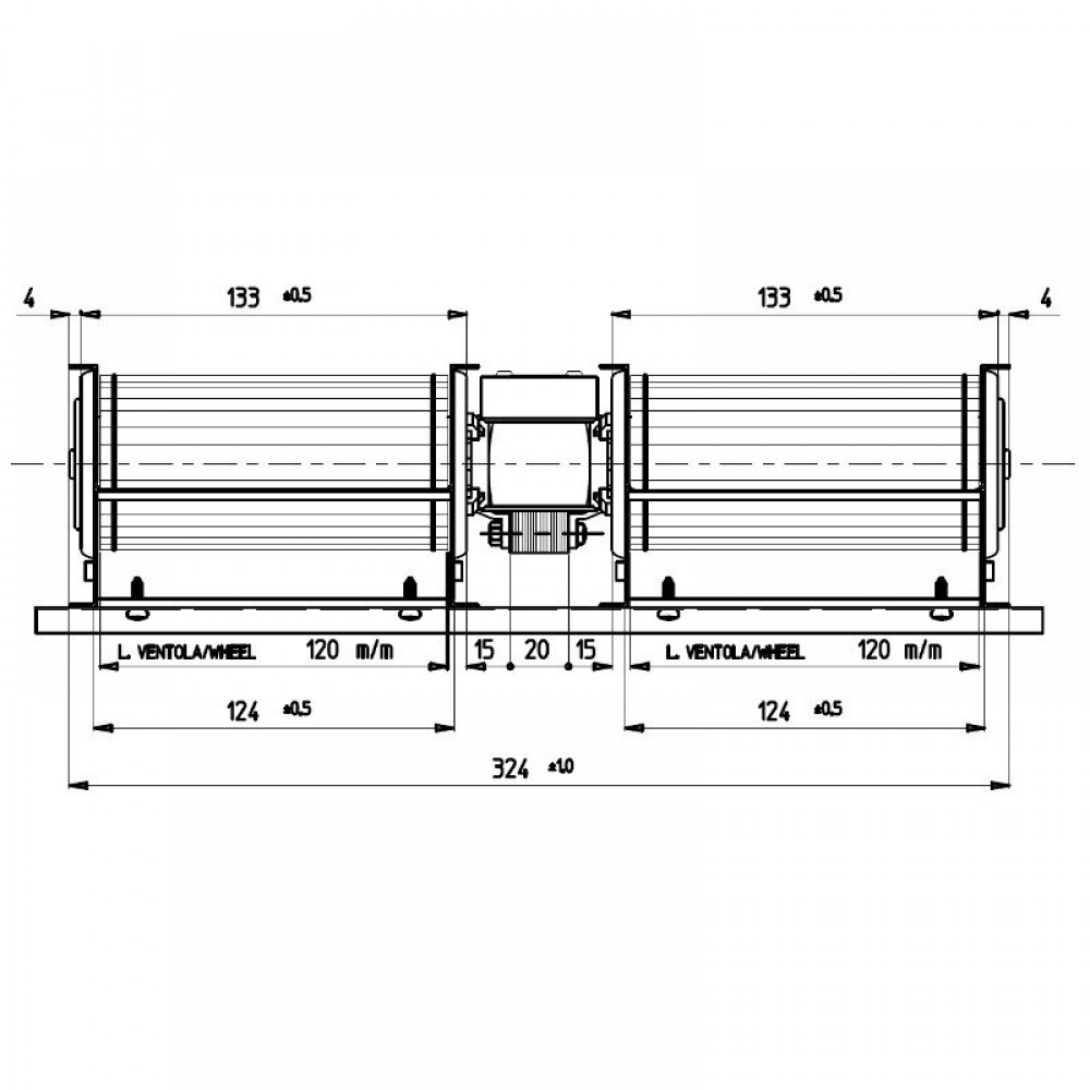 Ventilateur double tangentiel Fergas pour poêles à granulés Ø 60 mm, débit 155 m³/h | Ventilateurs et soufflantes | Pièces détachées pour poêles à granulés |