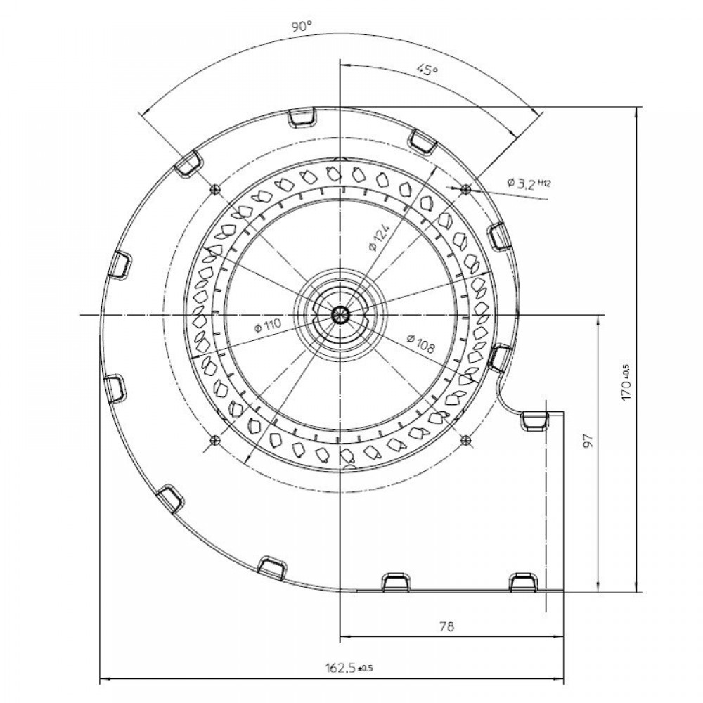 Ventilateur centrifuge EBM pour poêles à granulés Ecoteck, Edilkamin, Ravelli et autres, débit 140 m³/h | Ventilateurs et soufflantes | Pièces détachées pour poêles à granulés |