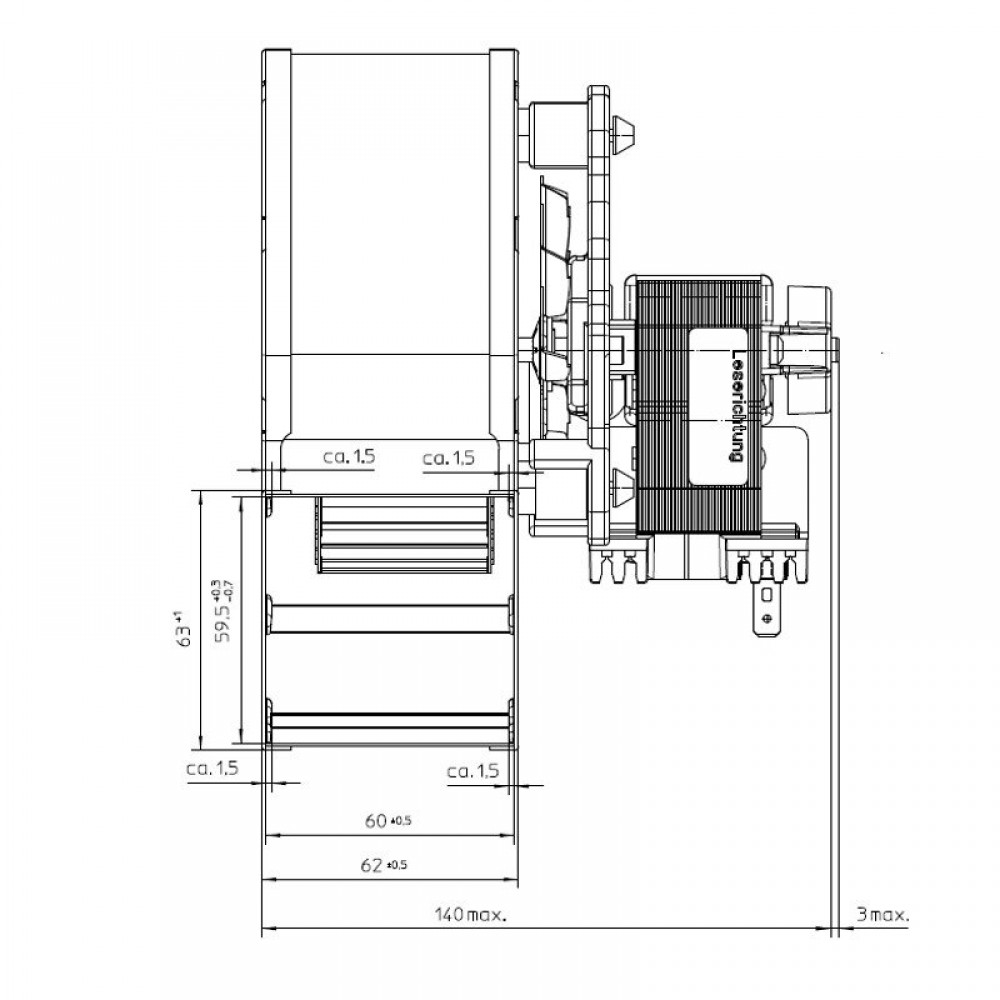 Ventilateur centrifuge EBM pour poêles à granulés Ecoteck, Edilkamin, Ravelli et autres, débit 140 m³/h | Ventilateurs et soufflantes | Pièces détachées pour poêles à granulés |