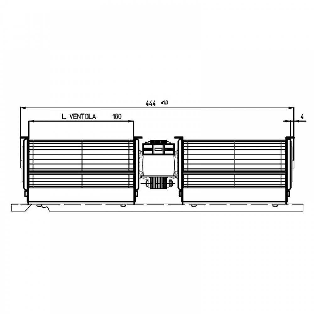 Ventilateur double tangentiel Fergas pour poêles à granulés Ø60 mm, débit 168 m³/h, 360 mm | Ventilateurs et soufflantes | Pièces détachées pour poêles à granulés |