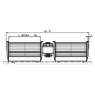 Ventilateur double tangentiel Fergas pour poêles à granulés Cadel, Ravelli, Edilkamin et d'autres, Ø60 mm, débit 168 m³/h, 360 mm - Pièces détachées pour poêles à granulés