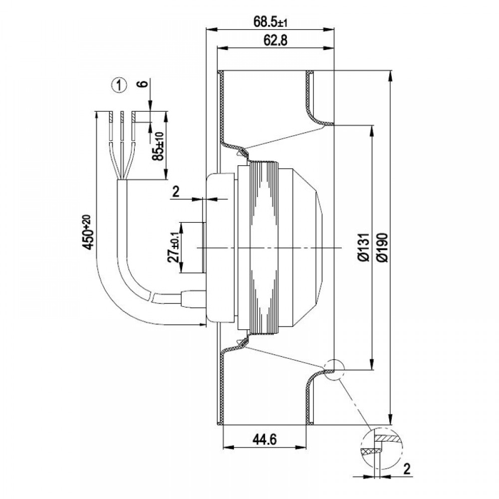 Ventilateur centrifuge EBM, débit 195 m³/h | Ventilateurs et soufflantes | Pièces détachées pour poêles à granulés |