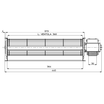 Ventilateur tangentiel Fergas pour poêles à granulés Ferroli, Lincar, Olimpia Splendid et autres de Ø60 mm, débit d'air de 210 m³/h - Pièces détachées pour poêles à granulés