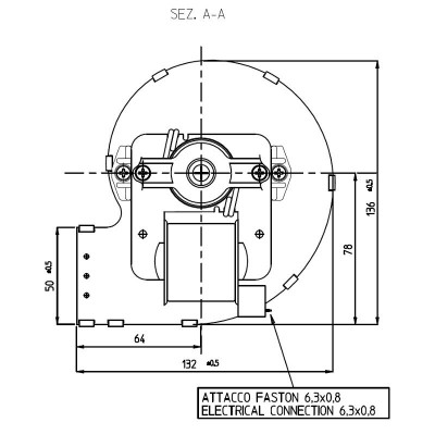 Ventilateur centrifuge Fergas pour poêles à granulés Eva Calor, Prisma, Sicalor, Ecoforest et autres, débit 420 m³/h - Pièces détachées pour poêles à granulés